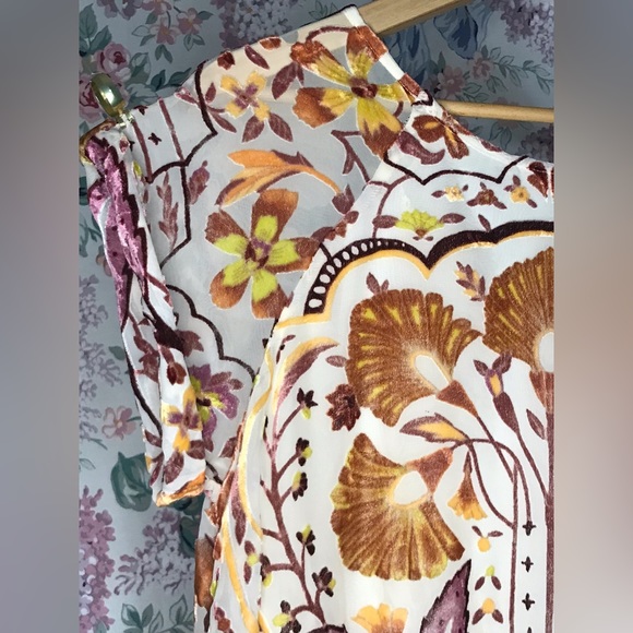 NWOT Free people Strawberry Fields burnout velvet mini dress - Picture 7 of 8